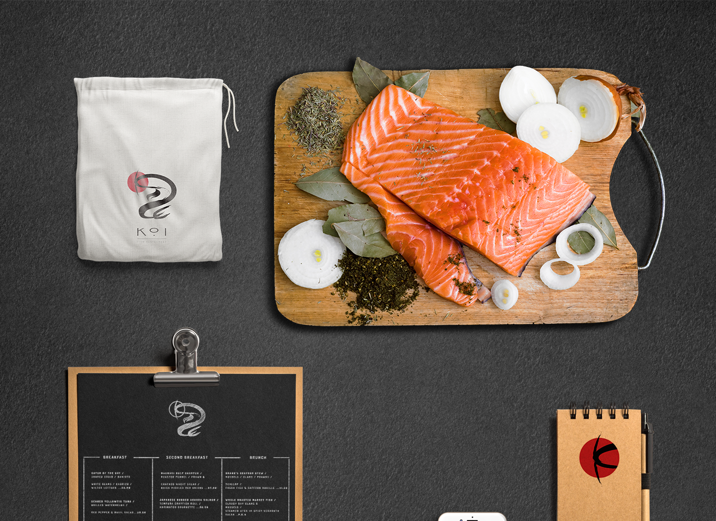 fish-restaurant-design-elegant-japanesse-black-red-white-branding-identity-business-card-food-plate-folder-envelope-glass-menu-logotype-presentation-process-bistro-1