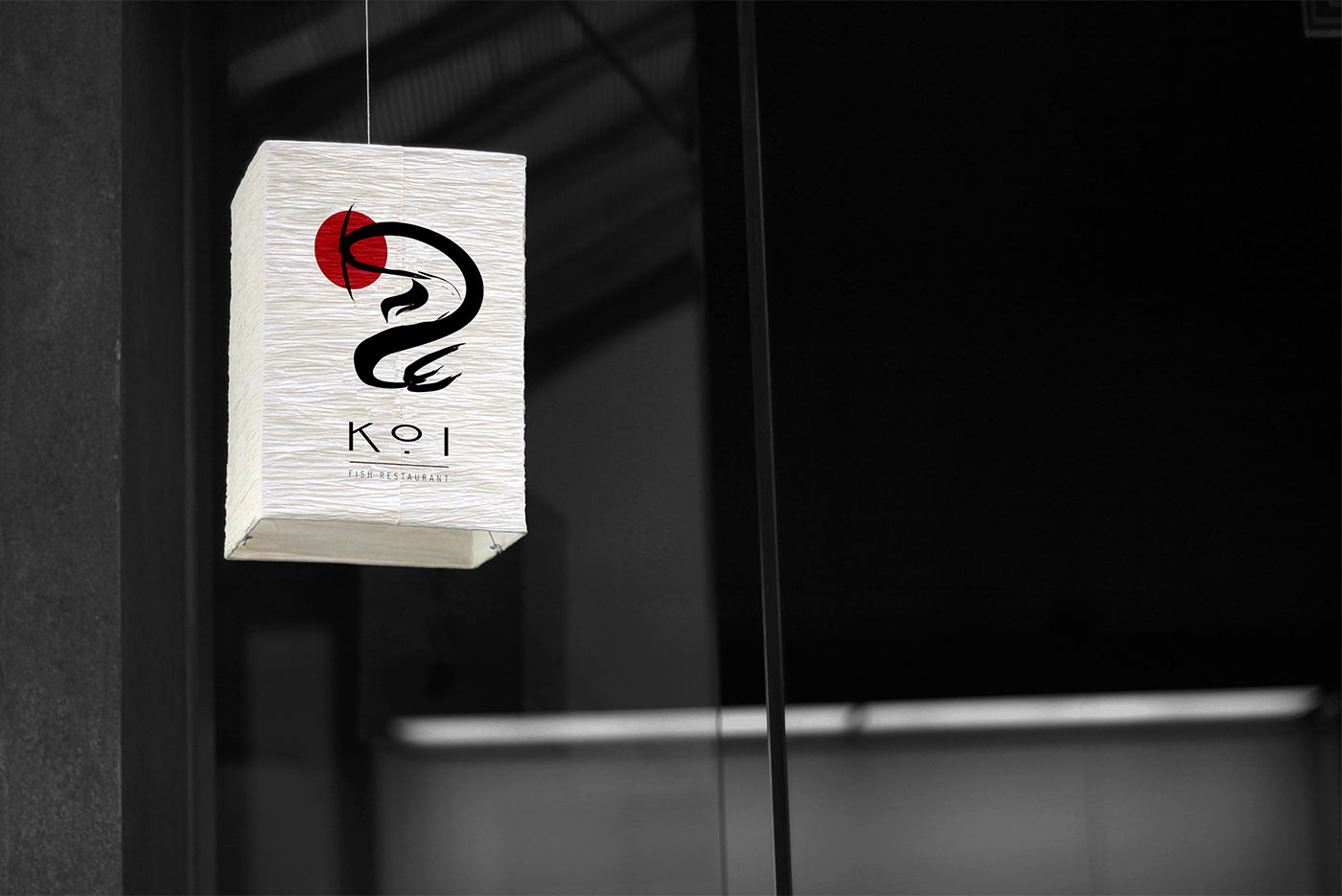 fish-restaurant-design-elegant-japanesse-black-red-white-branding-identity-business-card-food-plate-folder-envelope-glass-menu-logotype-presentation-process-contrast-lantern-outdoor