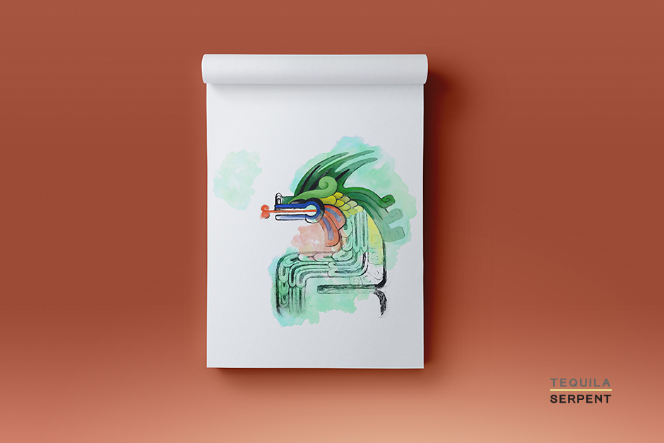 serpent-tequila-mexico-maya-aztec-clean-design-drink-alcohol-bottle-colorfull-snake-dragon-fire-lemon-logotype-presentation-branding-identity-graphic-design-sketch-drawing-2